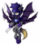 Size: 4100x4800 | Tagged: safe, artist:tatykin, derpibooru import, oc, oc only, oc:night striker, bat pony, pony, armor, bat pony oc, four wings, guard, hoof blades, hoof shoes, metal claws, multiple wings, palindrome get, simple background, solo, white background, wings