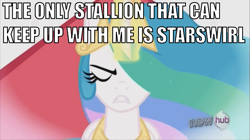 Size: 639x359 | Tagged: safe, edit, edited screencap, screencap, princess celestia, alicorn, pony, caption, eyes closed, female, image macro, mare, solo