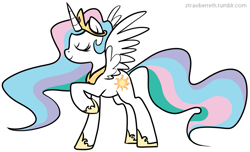 Size: 813x494 | Tagged: safe, artist:orangealley, princess celestia, alicorn, pony, female, filly, horn, mare, multicolored mane, solo, white coat