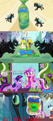 Size: 500x1143 | Tagged: safe, princess cadance, princess celestia, queen chrysalis, shining armor, twilight sparkle, alicorn, changeling, changeling queen, pony, unicorn, gak, royal guard