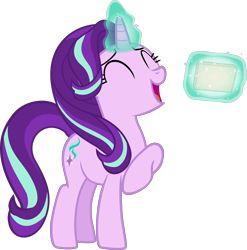 Size: 5924x6000 | Tagged: safe, artist:etherium-apex, derpibooru import, starlight glimmer, pony, every little thing she does, .svg available, absurd resolution, card, magic, simple background, solo, transparent background, vector