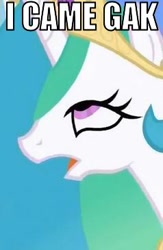 Size: 238x364 | Tagged: safe, princess celestia, alicorn, pony, gak, i came, image macro, implied orgasm