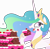 Size: 6000x5911 | Tagged: safe, artist:virileth, derpibooru import, princess celestia, alicorn, pony, ponyville confidential, .svg available, absurd resolution, cake, cakelestia, female, food, mare, simple background, solo, transparent background, vector