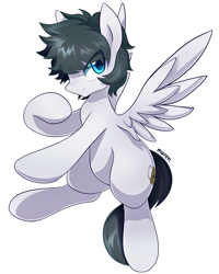Size: 2395x3000 | Tagged: safe, artist:maren, derpibooru import, oc, oc only, oc:search walker, pegasus, pony, commission, male, simple background, solo, stallion, white background