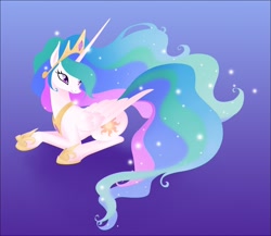 Size: 1268x1102 | Tagged: safe, artist:honeymint, artist:shevor, princess celestia, alicorn, pony, prone, solo