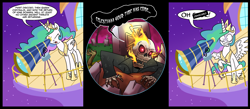 Size: 2000x875 | Tagged: safe, artist:madmax, princess celestia, oc, alicorn, lich, pony, comic, ghost rider, illitheous