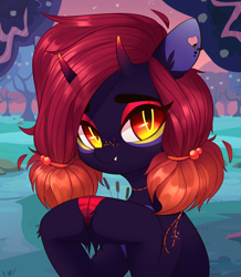 Size: 2000x2298 | Tagged: safe, artist:maren, derpibooru import, oc, oc only, pony, art trade, fangs, female, mare, solo