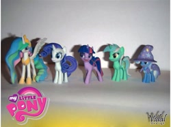 Size: 674x501 | Tagged: safe, lyra heartstrings, princess celestia, rarity, trixie, twilight sparkle, alicorn, pony, unicorn, 3d print, photo, printable