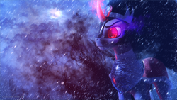 Size: 3840x2160 | Tagged: safe, artist:virileth, derpibooru import, king sombra, pony, umbrum, 3d, blender, snow, solo