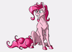 Size: 3390x2466 | Tagged: safe, artist:akweer, pinkie pie, earth pony, pony, female, grin, mare, simple background, smiling, solo