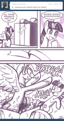 Size: 650x1218 | Tagged: safe, artist:johnjoseco, princess celestia, twilight sparkle, alicorn, pony, ask, ask princess molestia, comic, female, lesbian, present, princess molestia, shipping, tumblr, twilestia