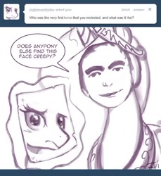 Size: 429x469 | Tagged: safe, artist:johnjoseco, edit, princess celestia, human, ask, ask princess molestia, comic, face swap, princess molestia, this man, tumblr