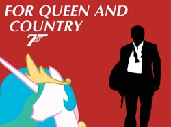 Size: 1590x1185 | Tagged: safe, princess celestia, alicorn, pony, daniel craig, fanfic, female, james bond