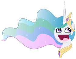 Size: 2196x1716 | Tagged: safe, artist:elcomber, princess celestia, alicorn, pony, awesome face, female, mare, simple background, solo, transparent background, vector