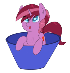 Size: 1853x1921 | Tagged: safe, artist:eyeburn, oc, oc only, oc:sugary violet, pony, :p, cup, cup of pony, micro, silly, tongue out