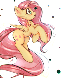 Size: 2800x3206 | Tagged: safe, artist:mirroredsea, fluttershy, pegasus, pony, cute, female, high res, mare, rearing, shyabetes, simple background, solo, white background