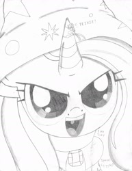 Size: 1700x2200 | Tagged: safe, trixie, twilight sparkle, twilight sparkle (alicorn), alicorn, pony, humiliation, lineart, micro, open mouth, shrunk