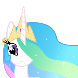 Size: 894x894 | Tagged: safe, princess celestia, alicorn, pony, crown, female, horn, inverted mouth, mare, solo