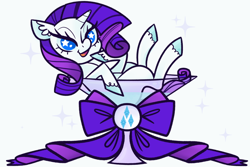 Size: 800x533 | Tagged: safe, artist:nelebratory, rarity, pony, unicorn, alcohol, cup, cup of pony, glass, martini, micro, solo, starry eyes, wingding eyes