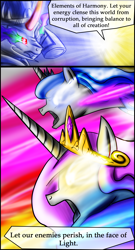 Size: 1200x2226 | Tagged: safe, artist:bonaxor, king sombra, princess celestia, princess luna, alicorn, pony, unicorn, comic:corruption, comic