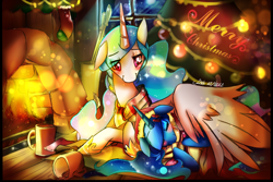 Size: 3000x2000 | Tagged: safe, artist:dishwasher1910, princess celestia, princess luna, alicorn, pony, christmas, sleeping