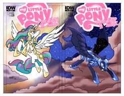 Size: 1000x773 | Tagged: safe, idw, nightmare moon, princess celestia, princess luna, alicorn, pony, armor, comic, official, official comic