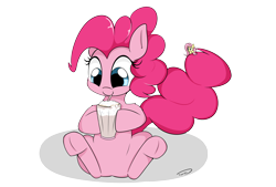 Size: 3496x2362 | Tagged: safe, artist:taurson, fluttershy, pinkie pie, earth pony, pegasus, pony, cute, diapinkes, drinking, female, mare, micro, milkshake, simple background, transparent background