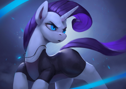 Size: 1300x916 | Tagged: safe, artist:rodrigues404, rarity, pony, unicorn, clothes, eyeshadow, female, jewelry, makeup, mare, necklace, pose, skintight clothes, solo