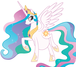 Size: 1028x908 | Tagged: safe, princess celestia, alicorn, pony, female, horn, mare, multicolored mane, preglestia, pregnant, pregnant edit, solo, white coat