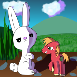 Size: 2048x2048 | Tagged: safe, artist:platinumdrop, angel bunny, big macintosh, micro, request