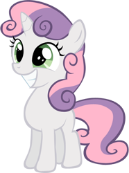 Size: 424x571 | Tagged: safe, artist:rhubarb-leaf, sweetie belle, pony, unicorn, female, filly, happy, simple background, solo, solo female, transparent background, vector