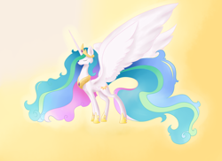 Size: 1750x1275 | Tagged: safe, artist:theperfecta, princess celestia, alicorn, pony, eyes closed, large wings, solo