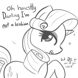 Size: 1650x1650 | Tagged: safe, artist:tjpones, edit, editor:dsp2003, rarity, pony, unicorn, darling, fabulous, female, lineart, looking at you, mare, solo, speech, talking, text edit