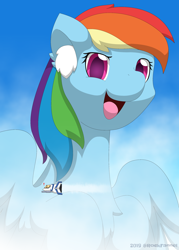 Size: 2000x2800 | Tagged: safe, artist:rockfannel, rainbow dash, pegasus, pony, ear fluff, female, giant pony, high res, macro, mare, open mouth, solo