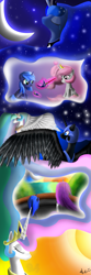 Size: 2500x7500 | Tagged: safe, artist:bronyontheway, nightmare moon, princess celestia, princess luna, alicorn, pony, cewestia, cute, filly, woona, younger