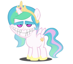 Size: 900x787 | Tagged: safe, princess celestia, alicorn, pony, female, filly, freaky fred, mare, multicolored mane, solo, white coat