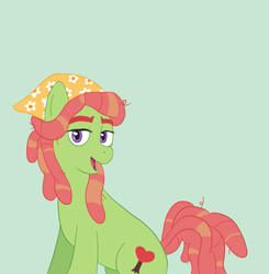 Size: 901x919 | Tagged: safe, artist:scraggleman, tree hugger, earth pony, pony, bandana, dreadlocks, female, mare, open mouth, simple background, solo