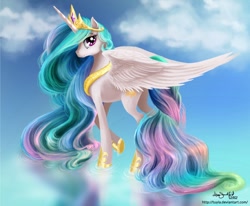 Size: 720x594 | Tagged: safe, artist:paintedhoofprints, princess celestia, alicorn, pony, crown, female, horn, mare, solo