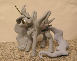 Size: 1152x918 | Tagged: safe, artist:vampairious-kun, princess celestia, pony, blu-tack, figure, irl, model, photo, sculpture