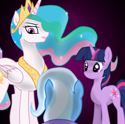 Size: 2200x2180 | Tagged: safe, artist:axcell1ben, artist:johnjoseco, princess celestia, trixie, twilight sparkle, alicorn, pony