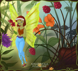 Size: 660x600 | Tagged: safe, artist:azaleasdolls, artist:tychotma-1, tree hugger, human, barefoot, butterfly wings, clothes, disney, dolldivine, elf ears, fairy, fairy wings, fairyized, feet, flower, grass, humanized, leaf, micro, pants, peter pan, pixie scene maker, plant, pony coloring, solo, wings