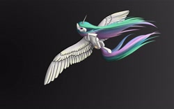 Size: 5040x3150 | Tagged: safe, artist:princesssaros, princess celestia, alicorn, pony, flying, smiling, solo