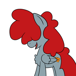 Size: 1000x1000 | Tagged: safe, artist:scraggleman, oc, oc:card shuffle, pegasus, pony, chest fluff, mane over eyes, simple background, solo