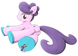 Size: 1932x1389 | Tagged: safe, artist:reconweirdstuff, rarity, suri polomare, earth pony, pony, unicorn, cleaning, clothes, female, fetish, hoof shoes, mare, micro, shoes, simple background, size difference, transparent background