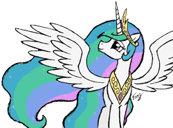 Size: 3240x2400 | Tagged: safe, artist:bronyfang, princess celestia, alicorn, pony, crown, female, horn, mare, solo