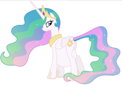 Size: 1313x917 | Tagged: safe, princess celestia, alicorn, pony, female, horn, mare, multicolored mane, preglestia, pregnant, pregnant edit, solo, white coat