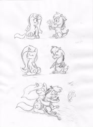 Size: 2464x3340 | Tagged: safe, artist:pokemonka225dw, discord, princess celestia, alicorn, draconequus, pony, blushing, comic, crossed hooves, crying, cute, cutelestia, discute, dislestia, eye contact, eyes closed, female, filly, floppy ears, flower, hug, looking at each other, looking down, male, raised hoof, sad, shipping, sitting, sketch, smiling, spread wings, straight, surprised, trolling, wide eyes, wings, young, younger