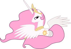 Size: 2873x1986 | Tagged: safe, artist:princessmedley13, artist:regolithx, princess celestia, pony, female, mare, recolor, simple background, solo, transparent background, vector