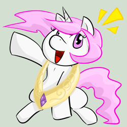 Size: 1000x1000 | Tagged: safe, artist:lonelyhoshi, princess celestia, alicorn, pony, female, filly, horn, mare, solo