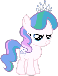 Size: 404x530 | Tagged: safe, artist:colossalstinker, edit, editor:jdueler11, diamond tiara, princess celestia, pony, fanfic:past sins, female, mare, recolor, simple background, solo, transparent background, vector